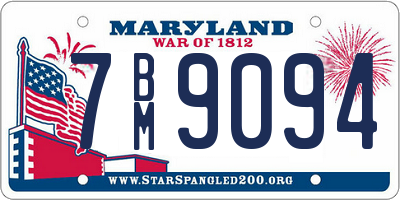 MD license plate 7BM9094