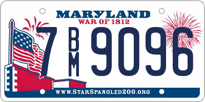 MD license plate 7BM9096