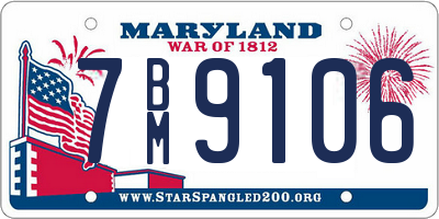 MD license plate 7BM9106