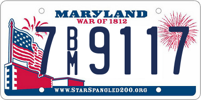 MD license plate 7BM9117