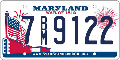 MD license plate 7BM9122