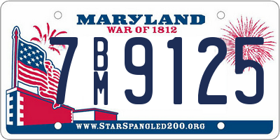 MD license plate 7BM9125
