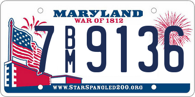 MD license plate 7BM9136