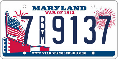 MD license plate 7BM9137