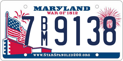 MD license plate 7BM9138