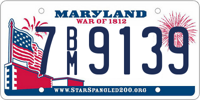 MD license plate 7BM9139