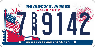 MD license plate 7BM9142