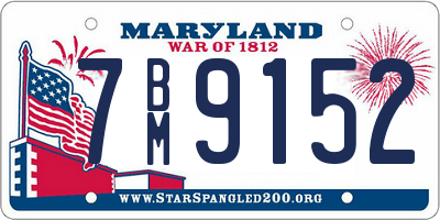 MD license plate 7BM9152