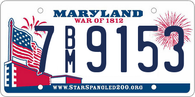 MD license plate 7BM9153