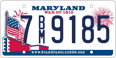 MD license plate 7BM9185