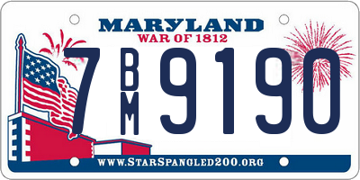 MD license plate 7BM9190