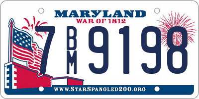 MD license plate 7BM9198