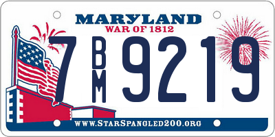 MD license plate 7BM9219