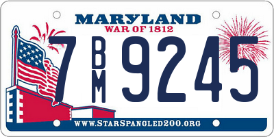 MD license plate 7BM9245
