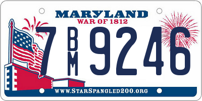 MD license plate 7BM9246
