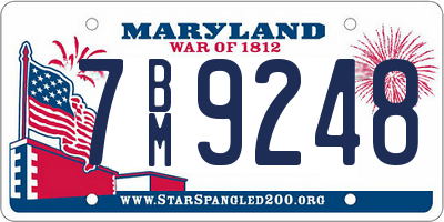 MD license plate 7BM9248