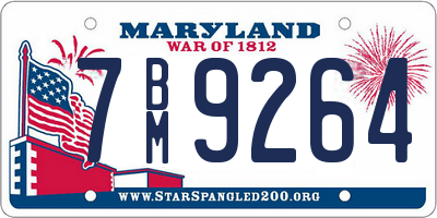 MD license plate 7BM9264