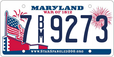 MD license plate 7BM9273