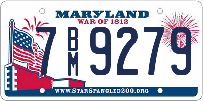 MD license plate 7BM9279