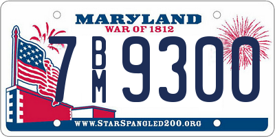 MD license plate 7BM9300