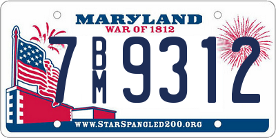 MD license plate 7BM9312