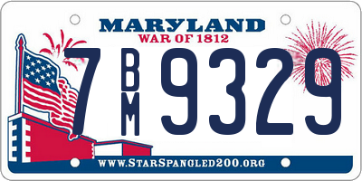 MD license plate 7BM9329