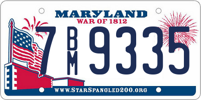 MD license plate 7BM9335