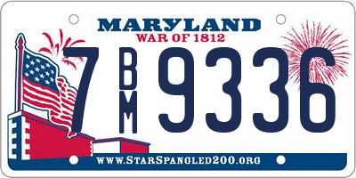 MD license plate 7BM9336