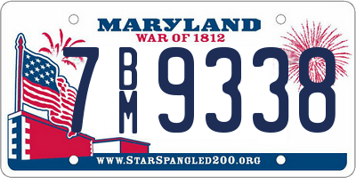 MD license plate 7BM9338