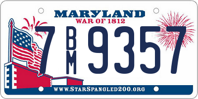 MD license plate 7BM9357