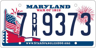 MD license plate 7BM9373