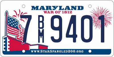 MD license plate 7BM9401