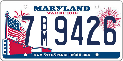MD license plate 7BM9426