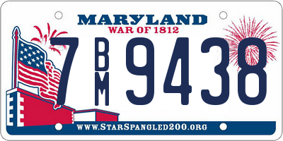 MD license plate 7BM9438