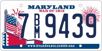 MD license plate 7BM9439