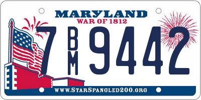 MD license plate 7BM9442