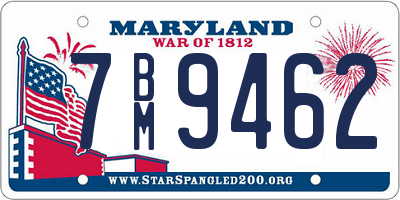 MD license plate 7BM9462