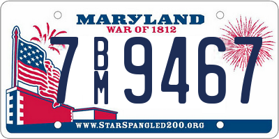 MD license plate 7BM9467