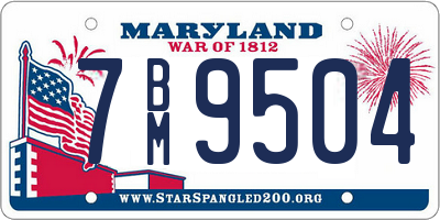 MD license plate 7BM9504