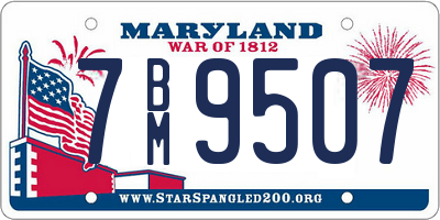 MD license plate 7BM9507