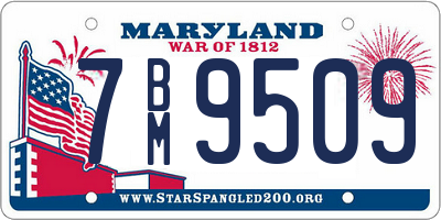 MD license plate 7BM9509