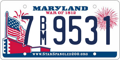 MD license plate 7BM9531