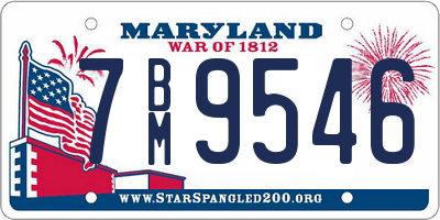 MD license plate 7BM9546