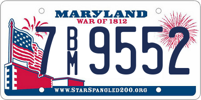 MD license plate 7BM9552