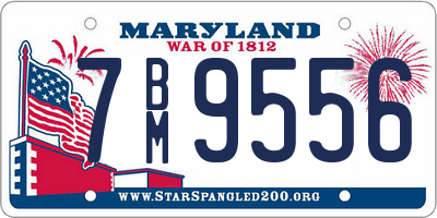 MD license plate 7BM9556