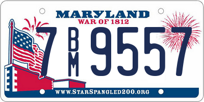 MD license plate 7BM9557