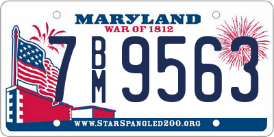 MD license plate 7BM9563