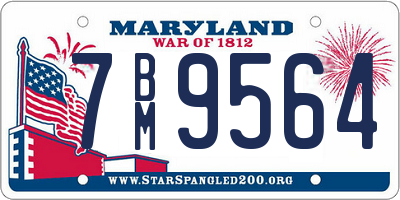 MD license plate 7BM9564