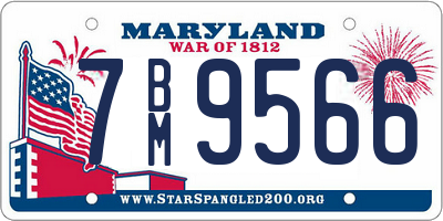 MD license plate 7BM9566