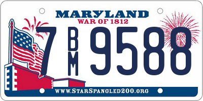 MD license plate 7BM9588